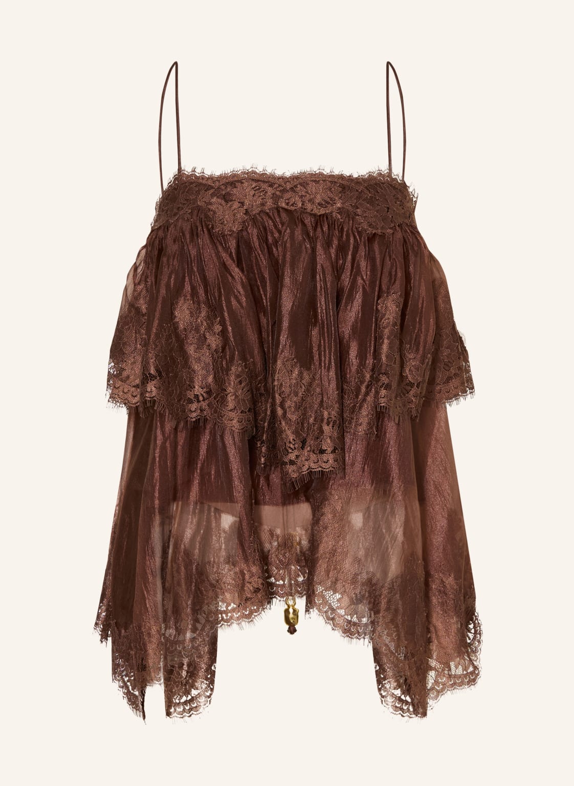 Aje. Top Ophelia Lace Cami Z Koronką braun