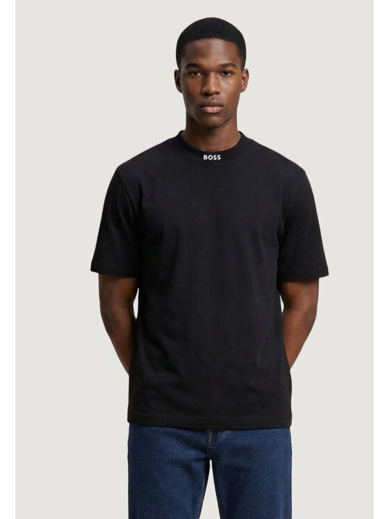 BOSS T-Shirt Tee Collar 10279542 Czarny Casual Fit