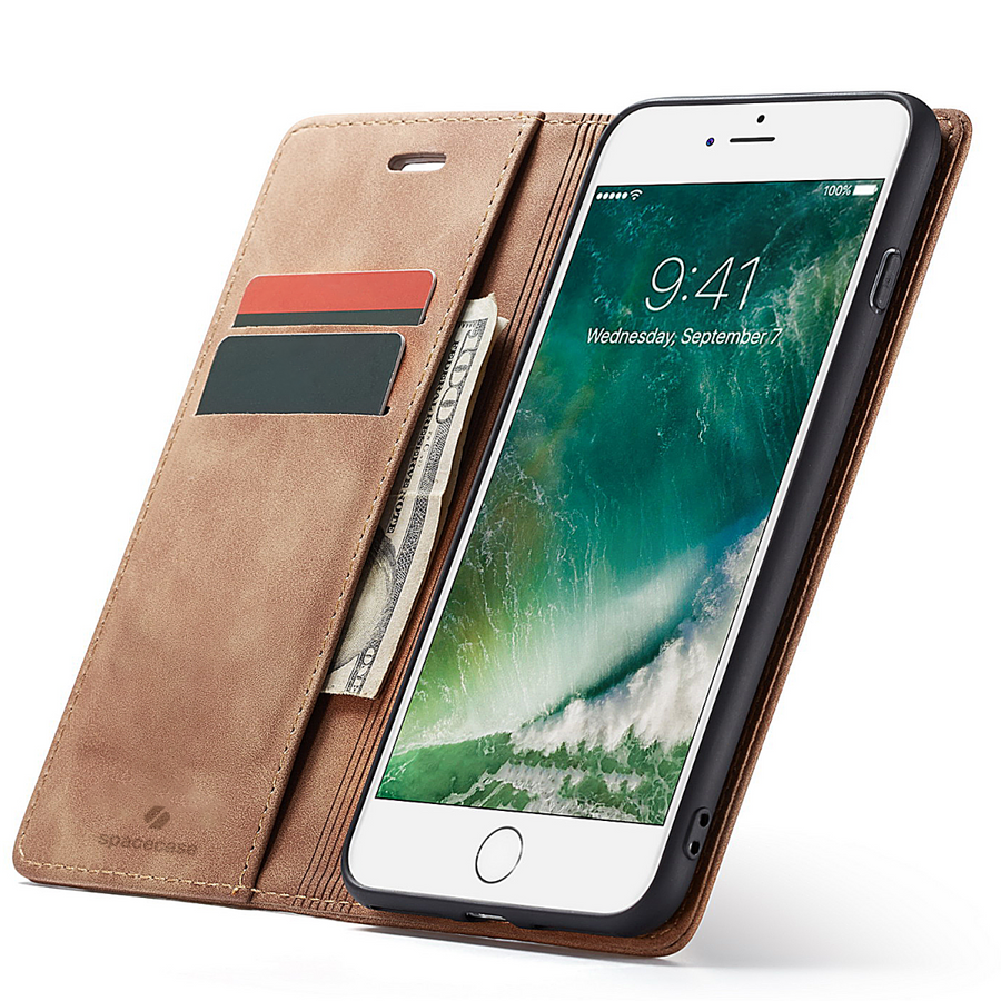 Spacecase Etui Wallet iPhone 7/8 Plus light brown