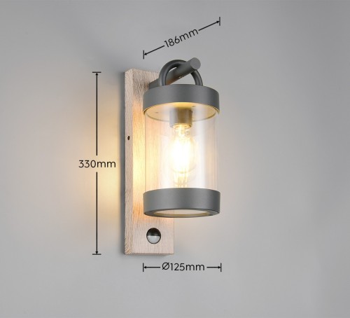 Kinkiet zewnętrzny Custyra Dl135204169 drewno jasne i ciemne E27 - Trio