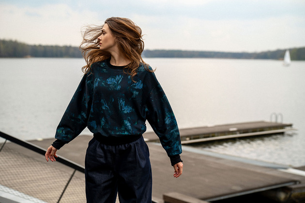 Fifi - Bawełniana bluza nieregularny wzór