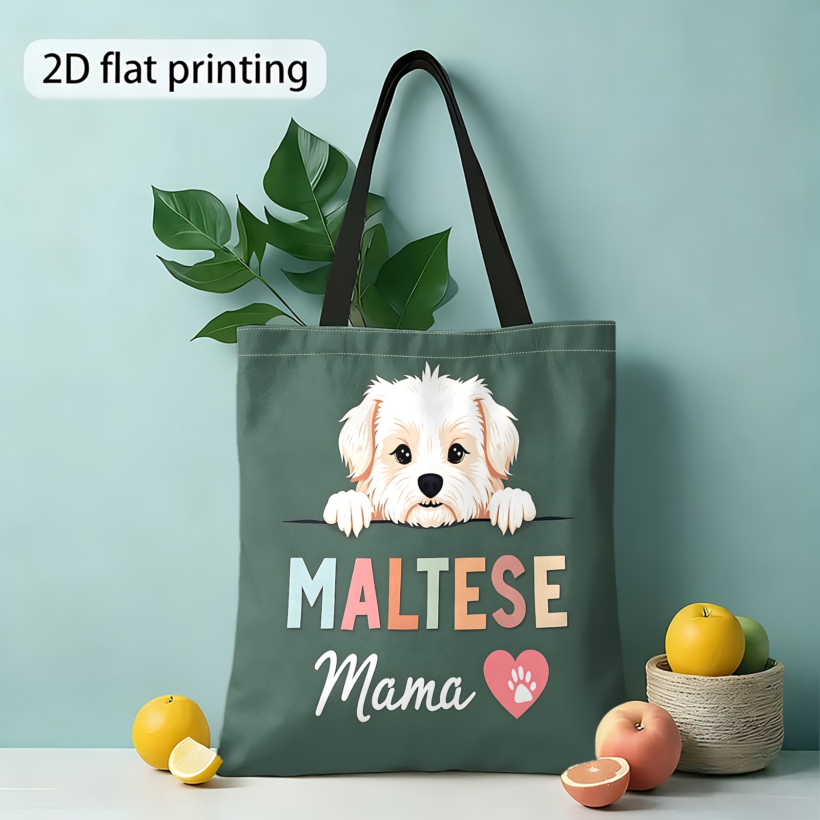 TEMU Torba na jedno ramię z nadrukiem 2D, z napisem 