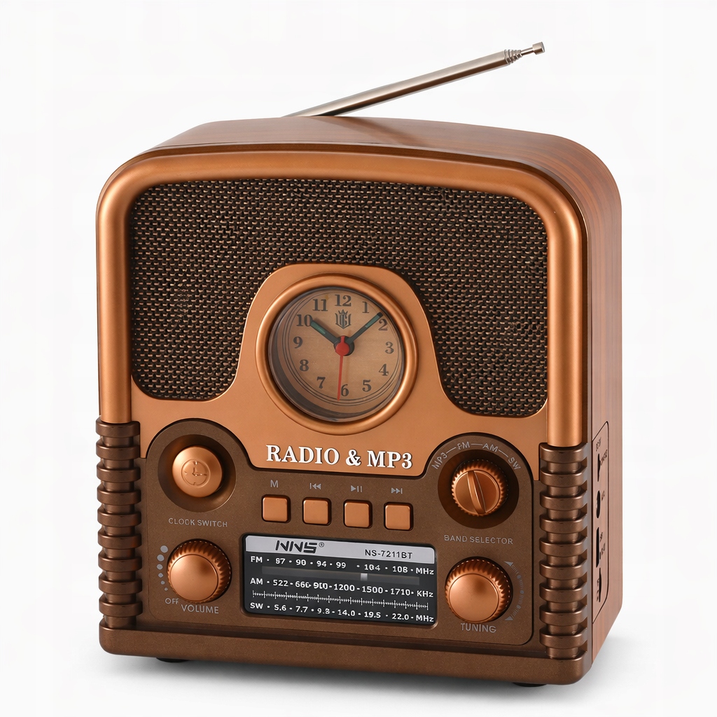 Radio Kuchenne Vintage FM akumulatorowe z Bluetooth USB do Salonu