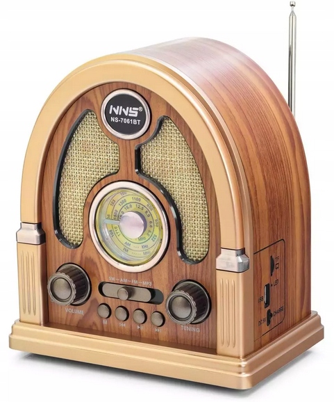 Radio Kuchenne Vintage FM akumulatorowe z Bluetooth USB do Salonu