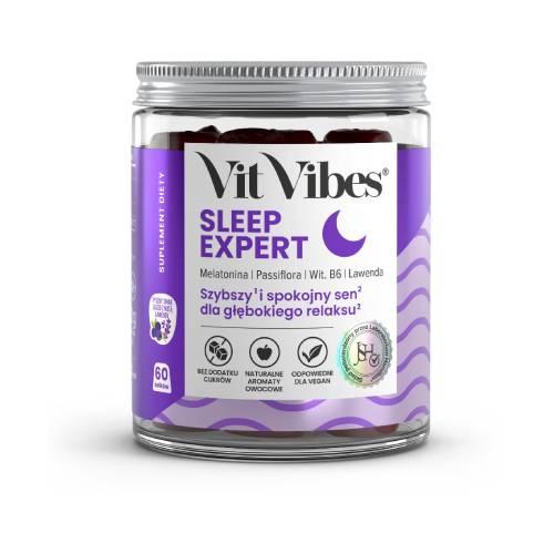 Vit Vibes Sleep Expert żelki o smaku jagodowym z nutą lawendy, 60 szt.