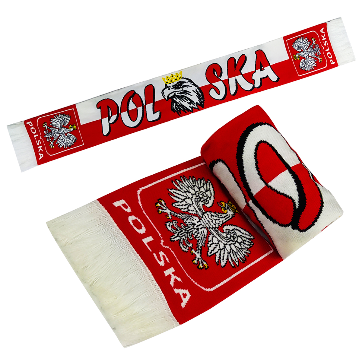 SZALIK POLSKA Szaliki kibica Reprezentacji Dwustronny Gruby = jakość