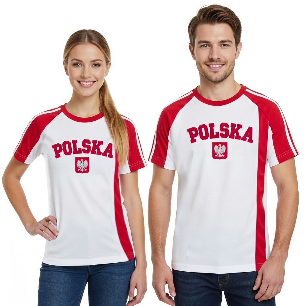 POLSKA HAFTOWANA Koszulka męska Patriotyczna Bawełna PREMIUM TWÓJ Napis