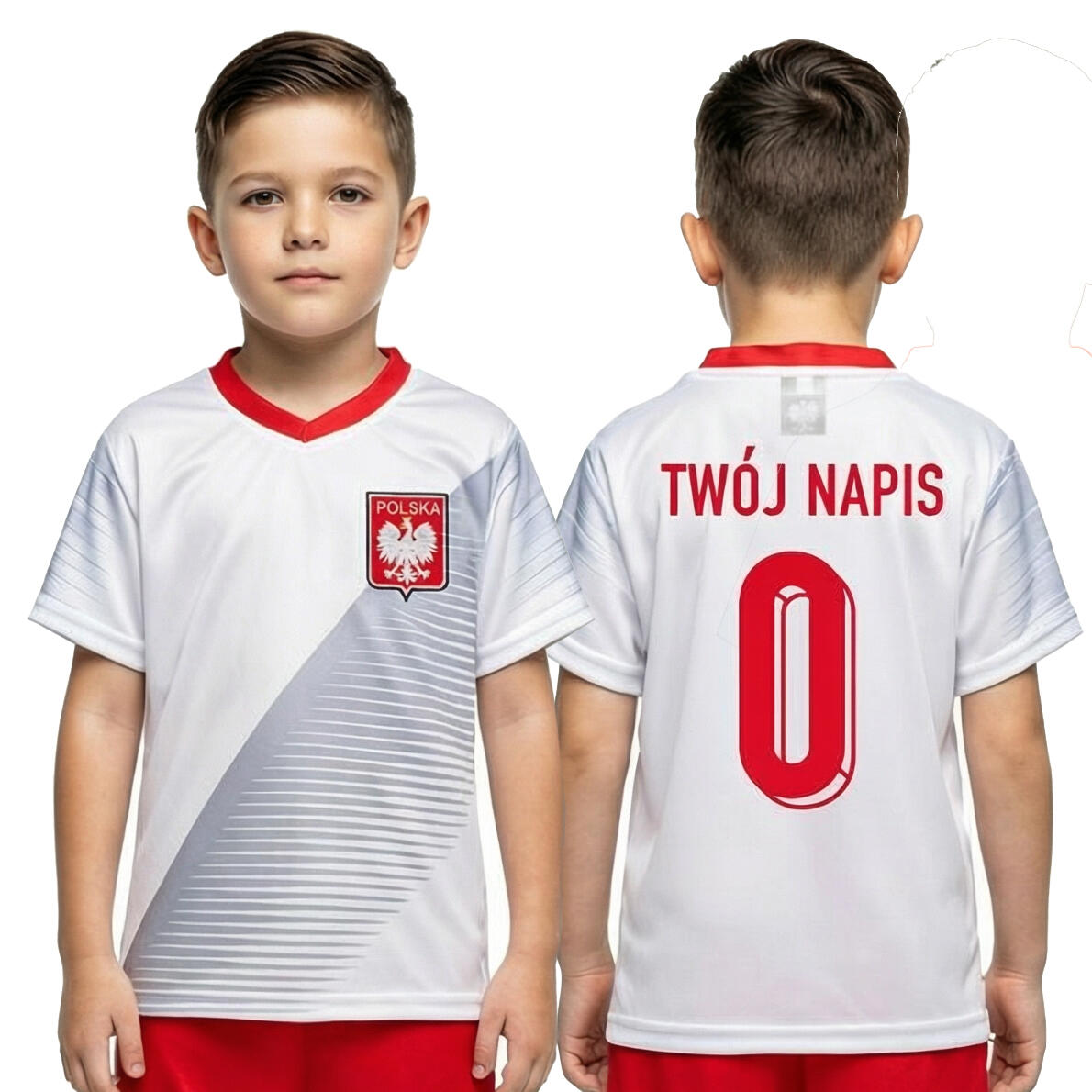 POLSKA Koszulka piłkarska TWÓJ NAPIS Lewandowski dziecięca