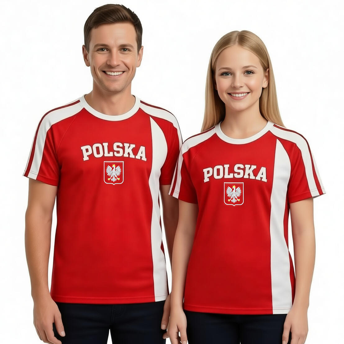 POLSKA HAFTOWANA Koszulka męska Bawełna PREMIUM TWÓJ Napis Czerwona