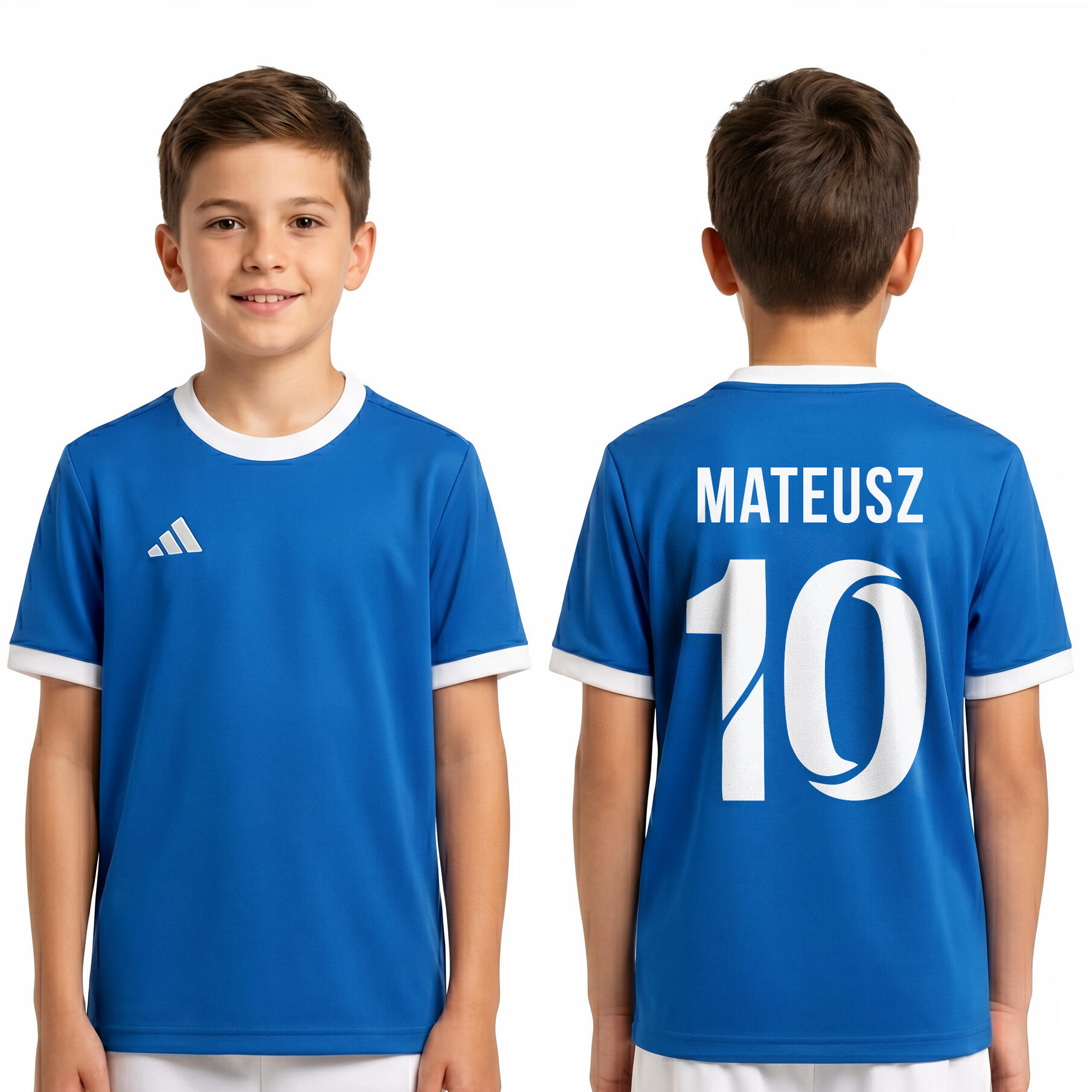 Koszulka piłkarska Adidas dla dziewczynki chłopca TWÓJ Napis Personalizowana