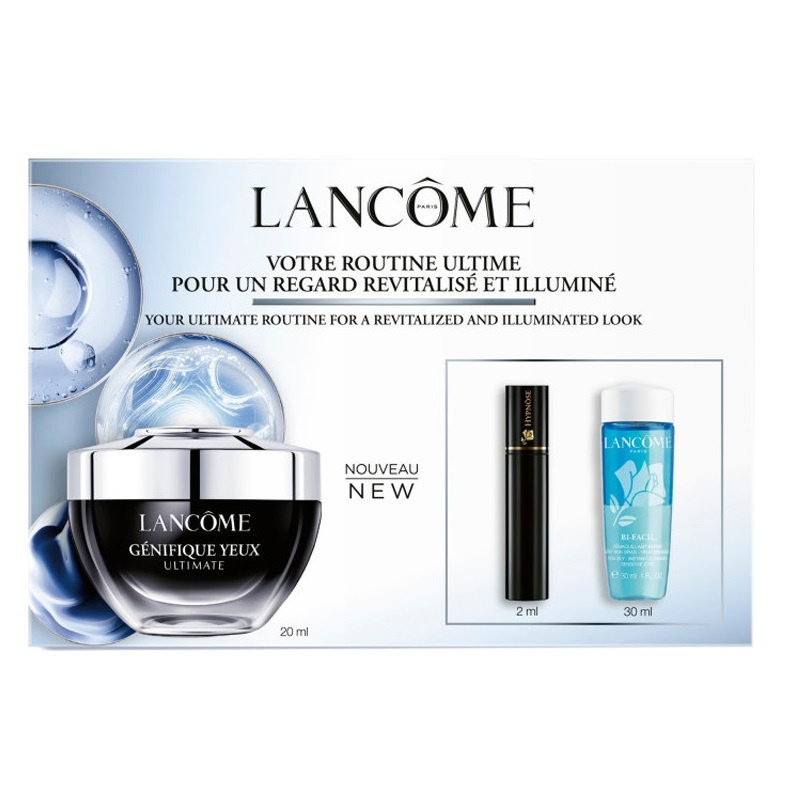 Lancome Génifique Eye Routine zestaw krem pod oczy 20ml + tusz do rzęs 2ml + płyn do demakijażu oczu 30ml
