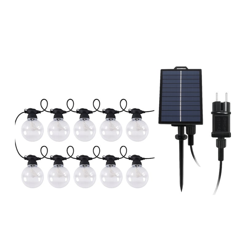 Girlanda hybrydowa 3w1 Edison 5 m 10xLED 500 lm barwa ciepła czarna IP44 Volteno