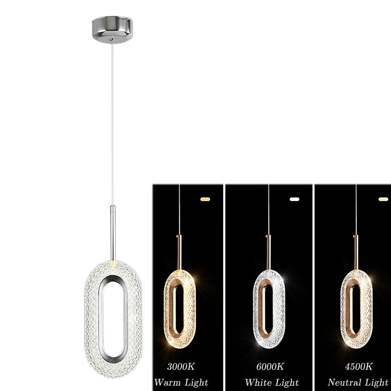 Nowoczesna lampa wisząca LED 3 kolory, półprzezroczysta lampa akrylowa, regulowana lampa, lampa wewnętrzna do hotelu, lampa do salonu.