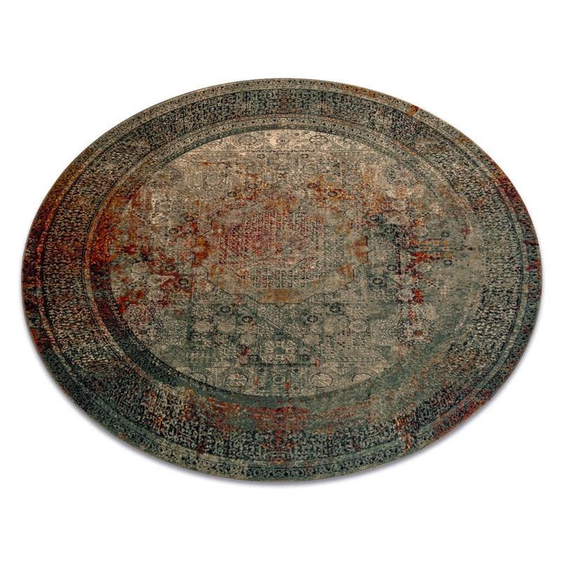 Dywan wełniany OMEGA MAMLUK koło - Rozeta vintage szmaragd koło 135 cm