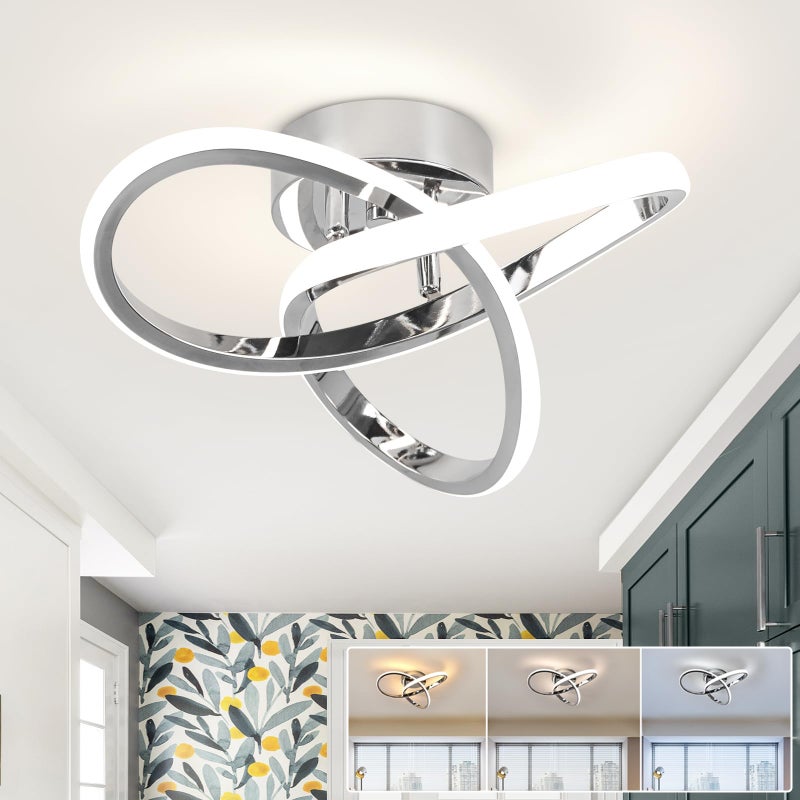 Lampa sufitowa LED, Energooszczędny plafon LED, Nowoczesny plafon, Designerskie oświetlenie korytarza LED, 3 temperatury barwowe (3000K-6000K)