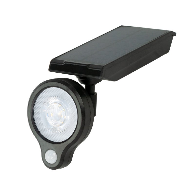 Kinkiet solarny Oval z czujnikiem 200 lm barwa neutralna czarny IP44 Volteno