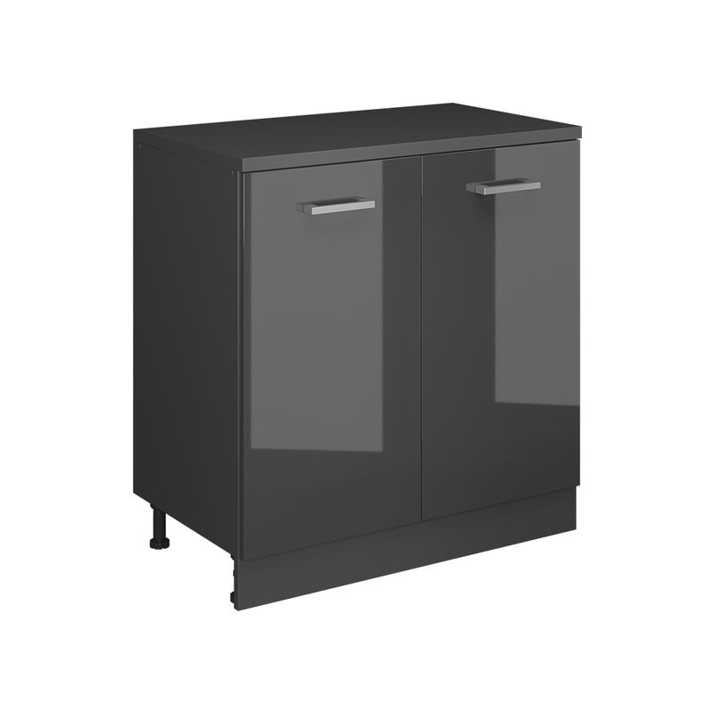 Vicco Kuchenna szafka pod skos R-Line, Antracyt połysk, 80 cm bez skosu z 2 drzwiami