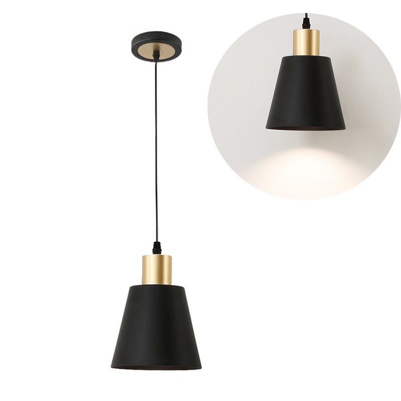 1 czarna matowa mini zawieszka, lampa wisząca w kształcie stożka do wyspy kuchennej, nowoczesna lampa sufitowa do kuchni, jadalni, baru