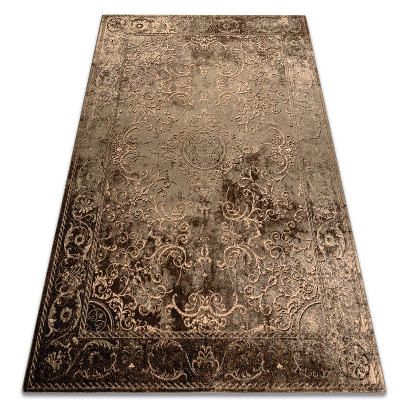 Dywan wełniany OMEGA LUMIER Ornament, vintage koniak brązowy / zielony 200x300 cm
