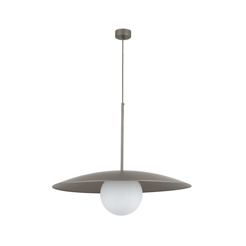 Lampa Wisząca Tk Lighting Slate Metalowy Brązowy Tytan Talerz Kula Szklany