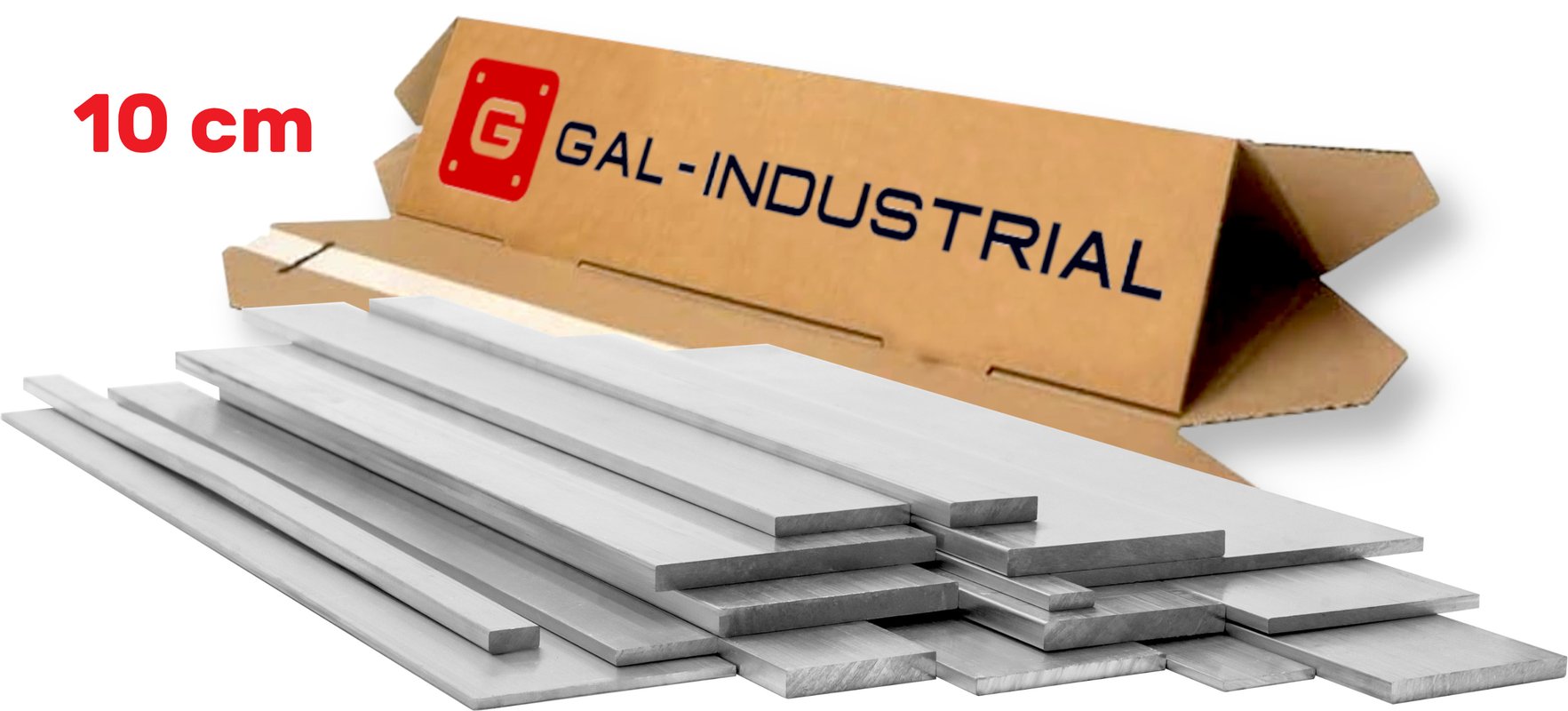 GAL-INDUSTRIAL Płaskownik Aluminiowy 25x4 mm 10 cm Profil Aluminium + Cięcie na wymiar