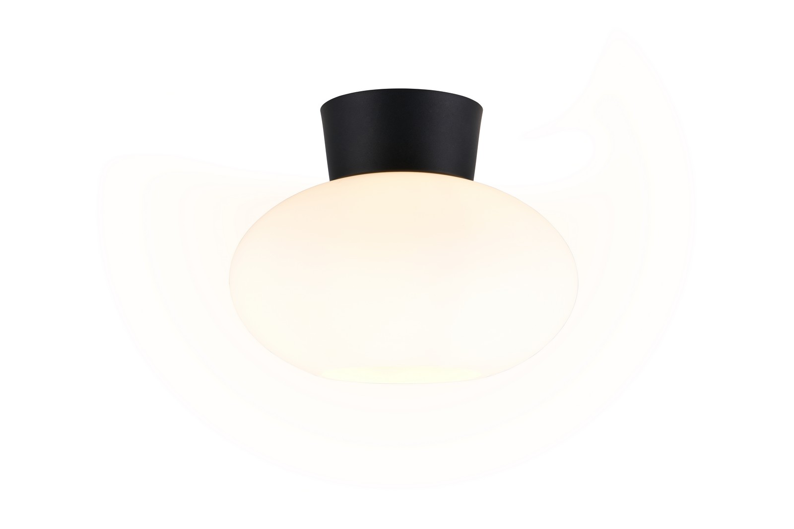 SIDERA lampa sufitowa czarna klosz białe szkło 1xE27 R66831001