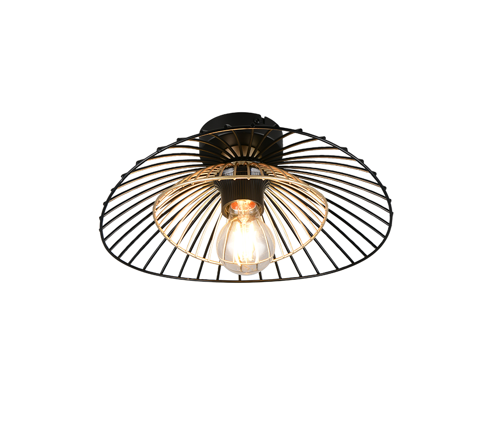 LAURIS lampa sufitowa fi 30cm druciana czarno-złota 1xE27 R66791032