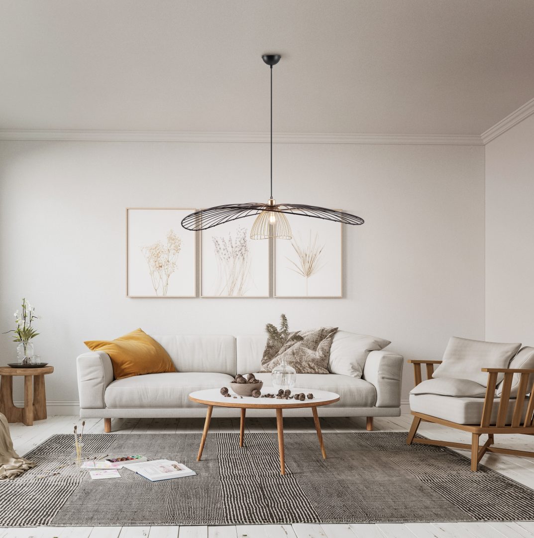 LAURIS lampa wisząca fi 100cm druciana czarno-złota 1xE27 R36791032