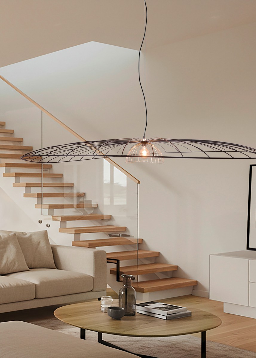 LAURIS lampa wisząca fi 200cm druciana czarno-złota 1xE27 R36791932
