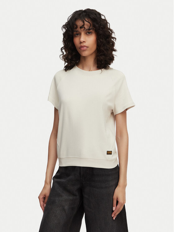 G-Star Raw T-Shirt Reglan D24512-D976 Kremowy Regular Fit