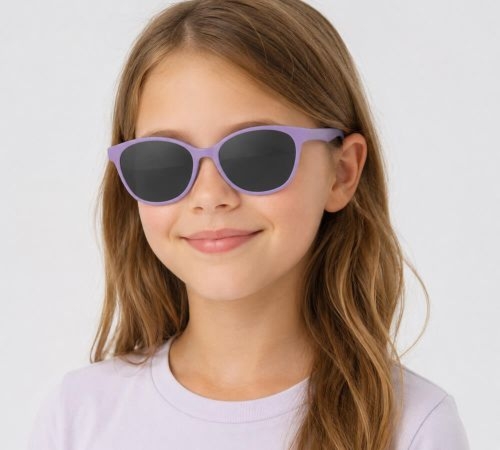 Elastyczne okulary przeciwsłoneczne dla dzieci Sunoptic SK10F fioletowe UV400 kat. 3 8-12 lat