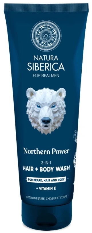 Natura Siberica Men Arctic Wild Szampon dla Mężczyzn 3w1 do Włosów Brody i Ciała 200ml