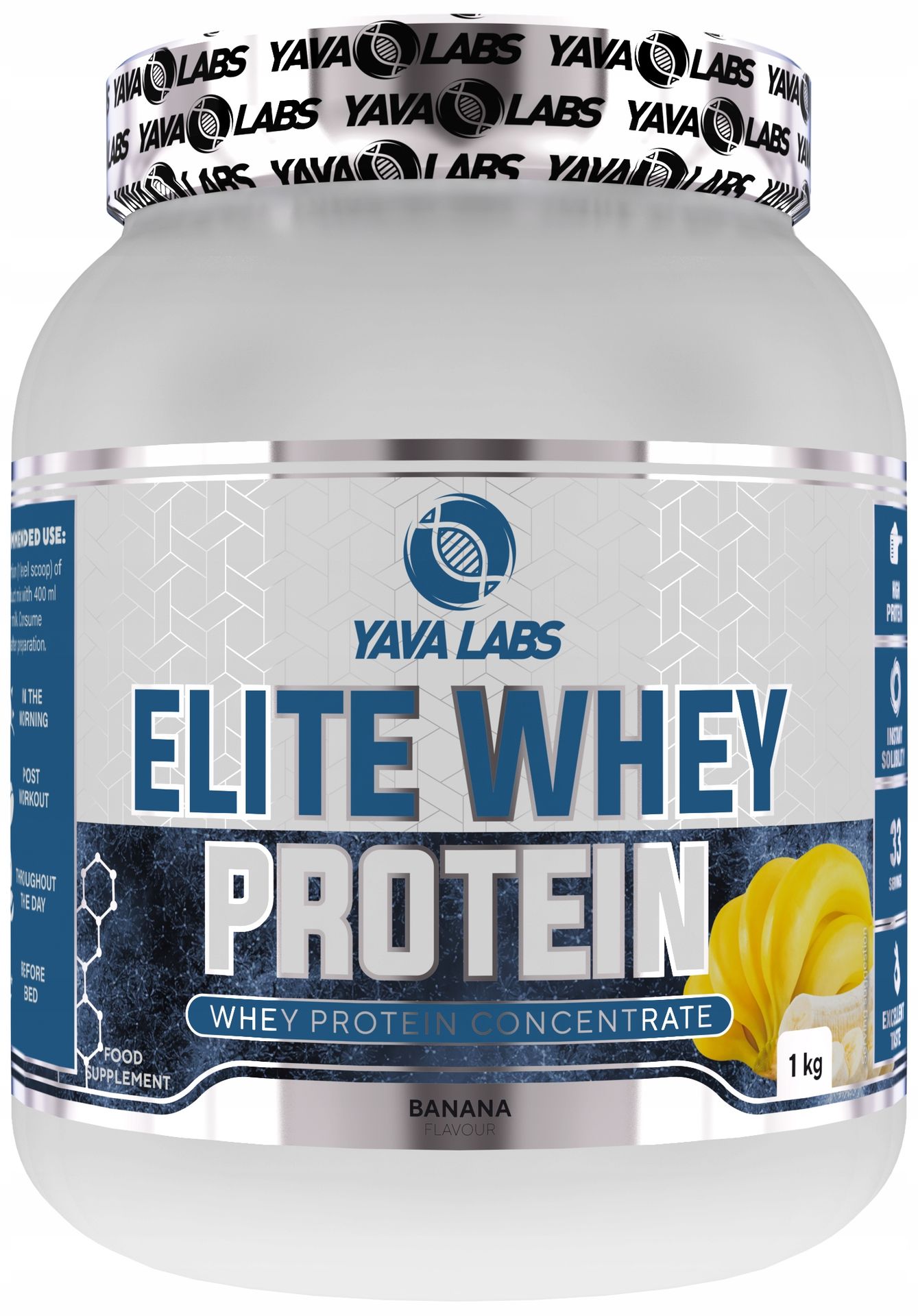 Białko Serwatkowe Elite Whey Protein 1 kg Yava Labs bananowe