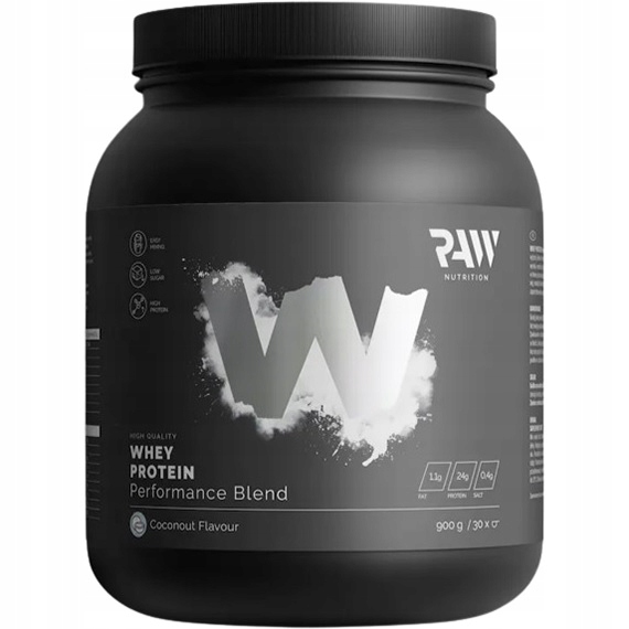 Odżywka białkowa koncentrat białka - WPC RAW proszek 900 g smak kokosowy