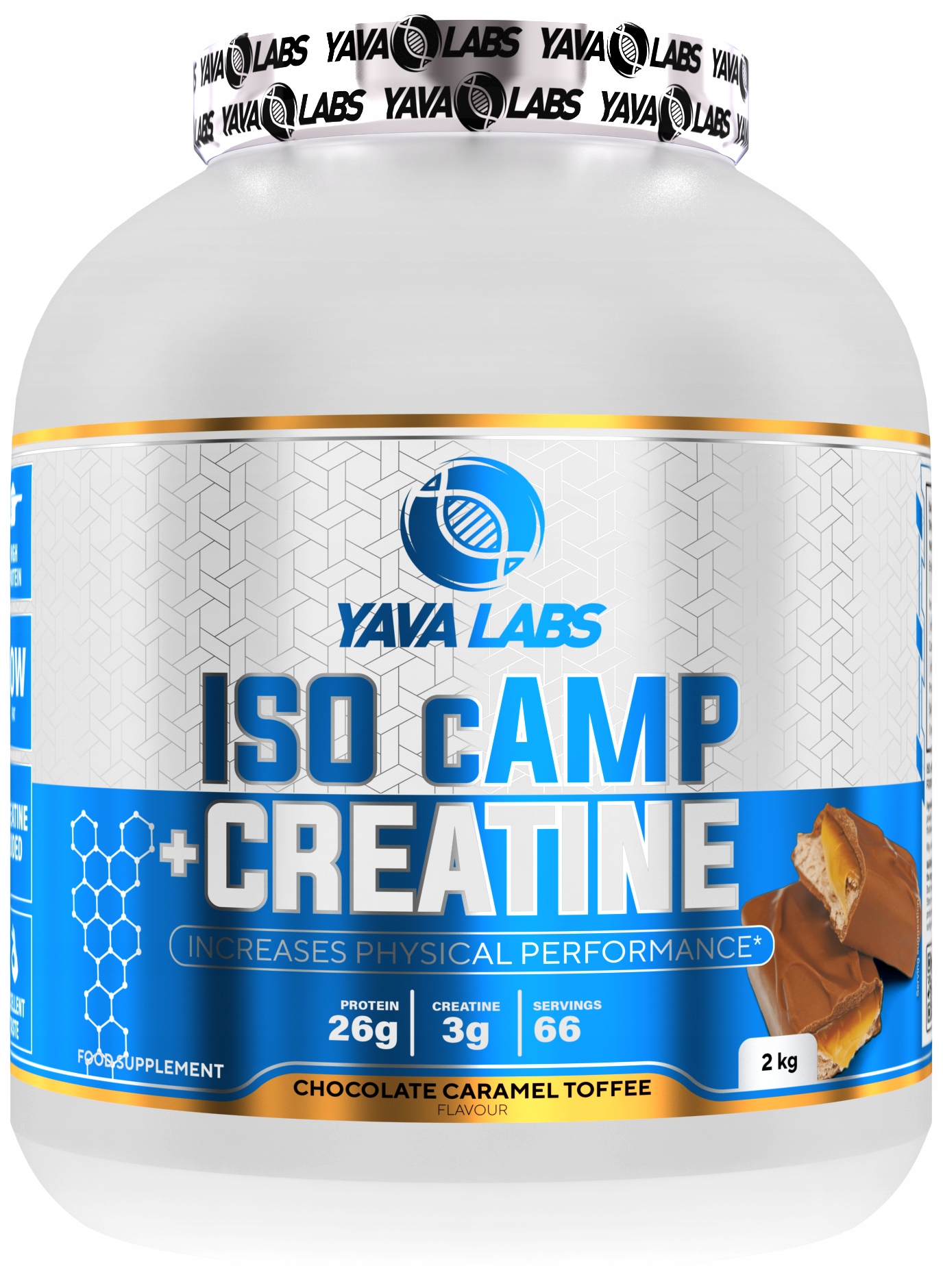 Yava Labs ISO cAMP Creatine 2kg izolat białka kreatyna czeko-karmelowe
