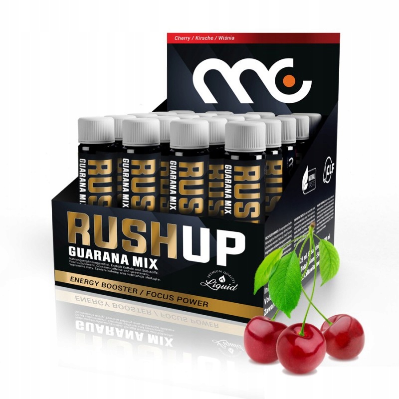 GUARANA WITAMINY B1 C KOFEINA ODCHUDZANIE RUSHUP MUSCLE CLINIC 20 AMPUŁEK