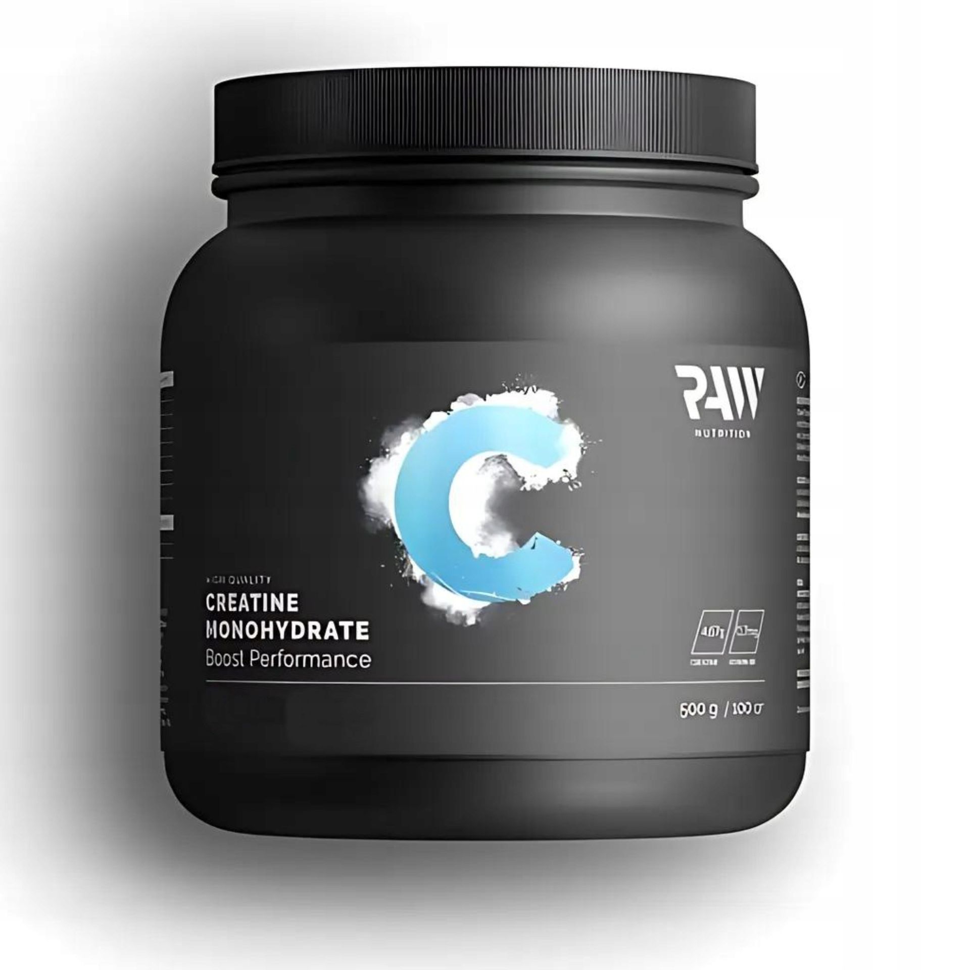 KREATYNA MONOHYDRAT BEZSMAKOWA 500G RAW NUTRITION CREATINE PROSZEK NATURAL