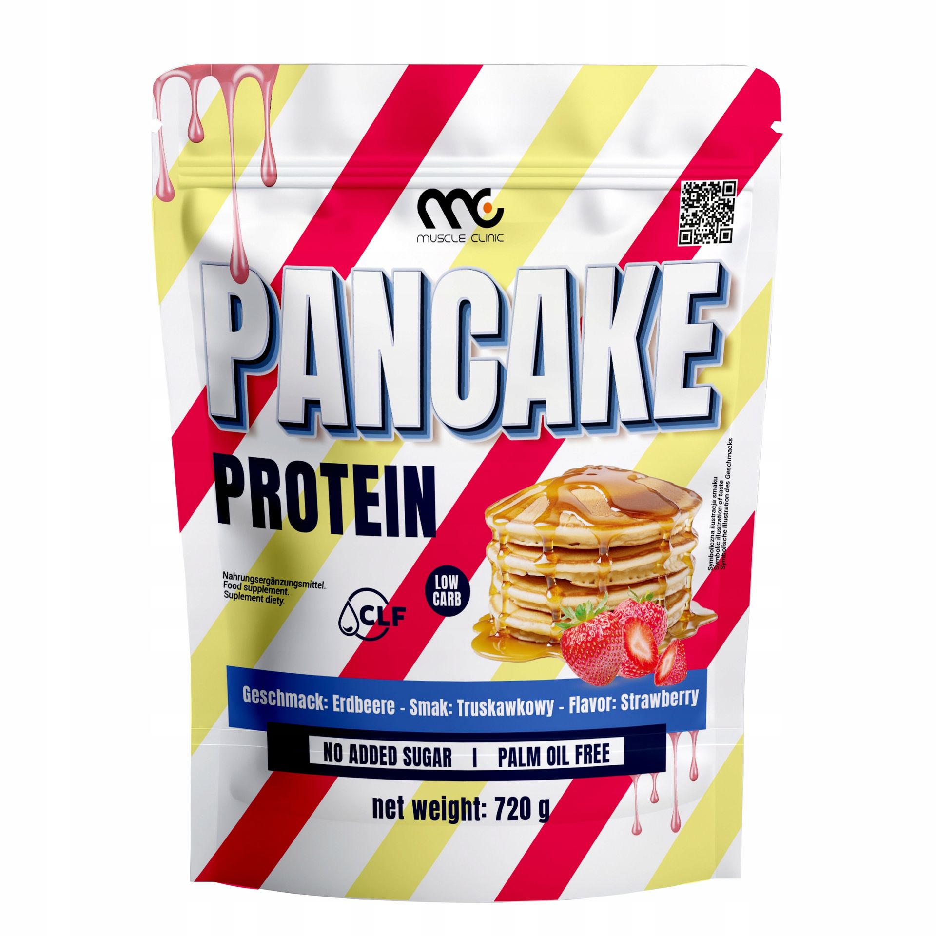 MUSCLE CLINIC PANCAKE PROTEIN 720g PROTEINOWE PANCAKE BEZ CUKRU Truskawka