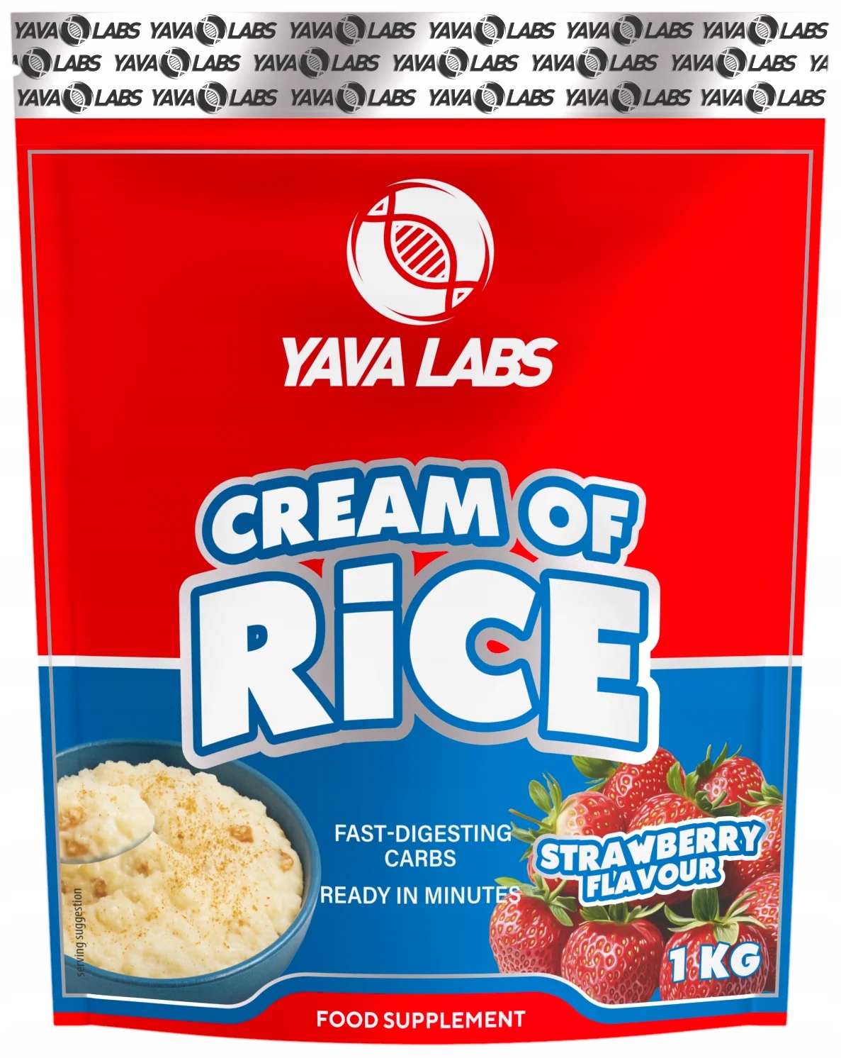Cream Of Rice 1 kg Yava Labs Kleik Ryżowy Dla Sportowców Truskawkowy