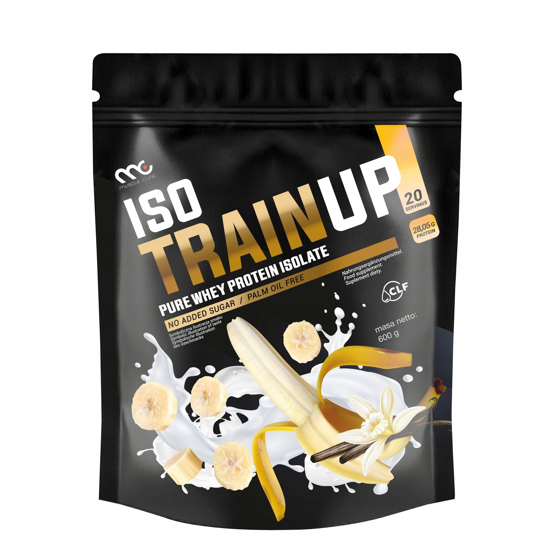 MUSCLE CLINIC ISO TRAIN UP 600g Izolat białka 92g WANILIA-BANAN