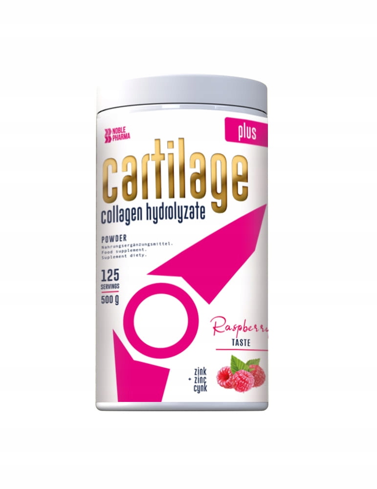KOLAGEN WOŁOWY CARTILAGE PLUS STAWY KOŚCI WIĘZADŁA MALINA PROSZEK 500g