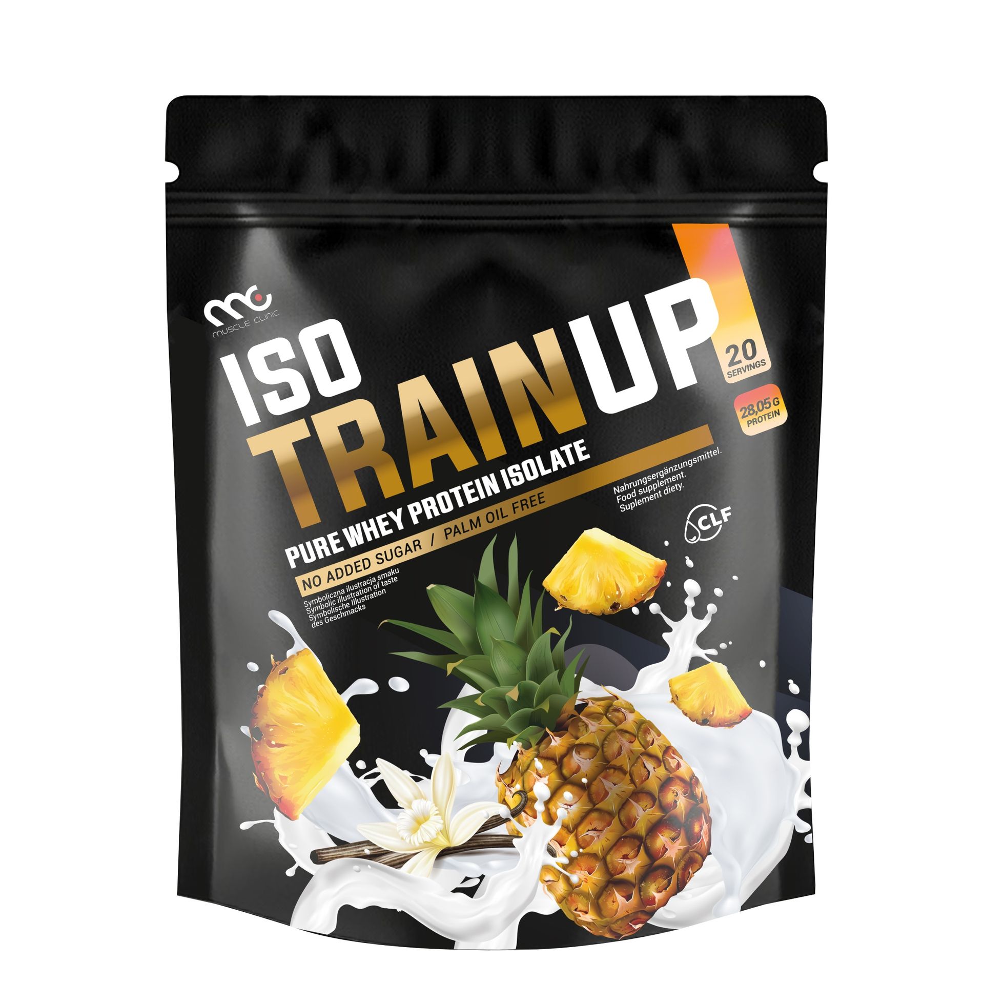 MUSCLE CLINIC ISO TRAIN UP 600g Izolat białka 92g WANILIA-ANANAS