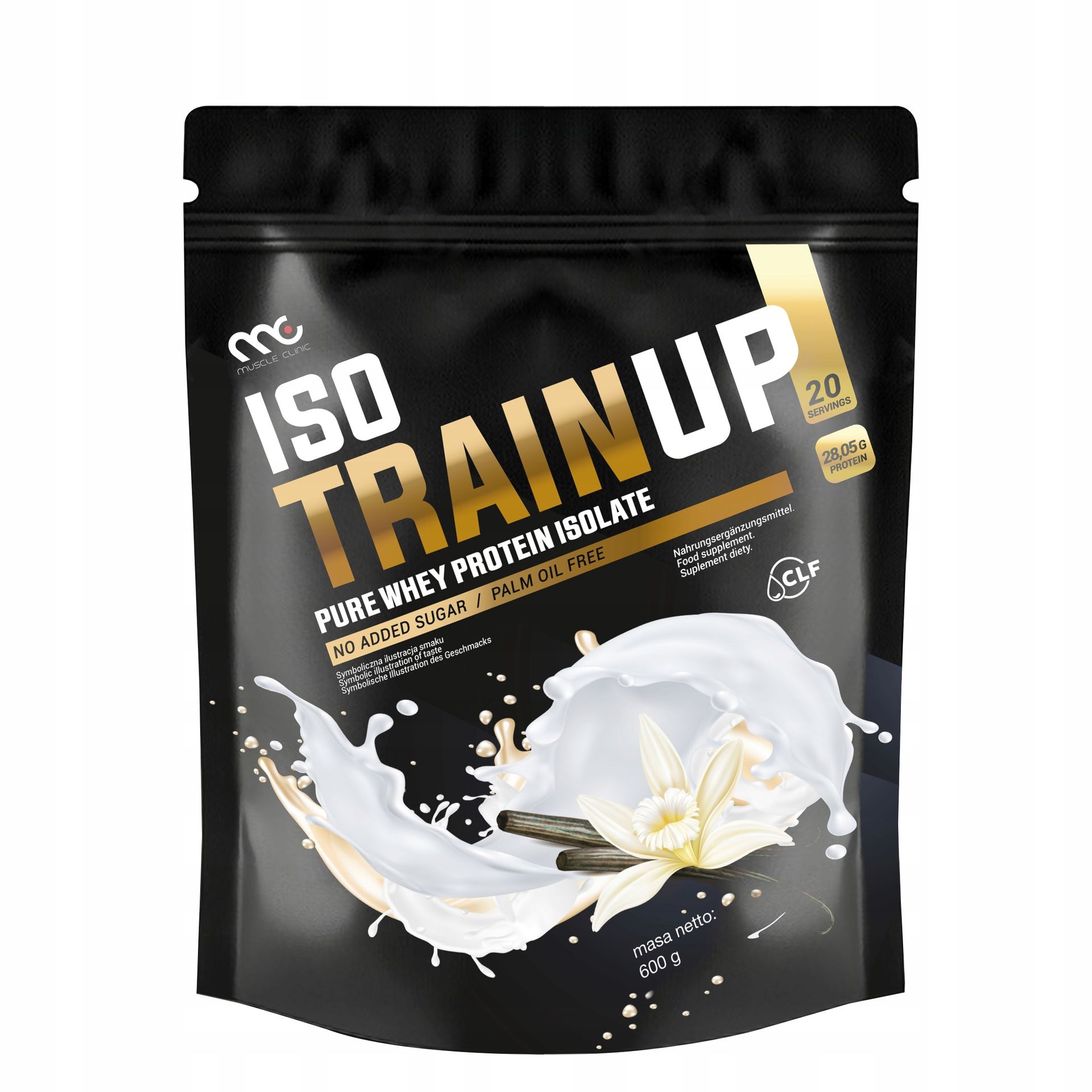 MUSCLE CLINIC ISO TRAIN UP 600g Izolat białka 92g WANILIA