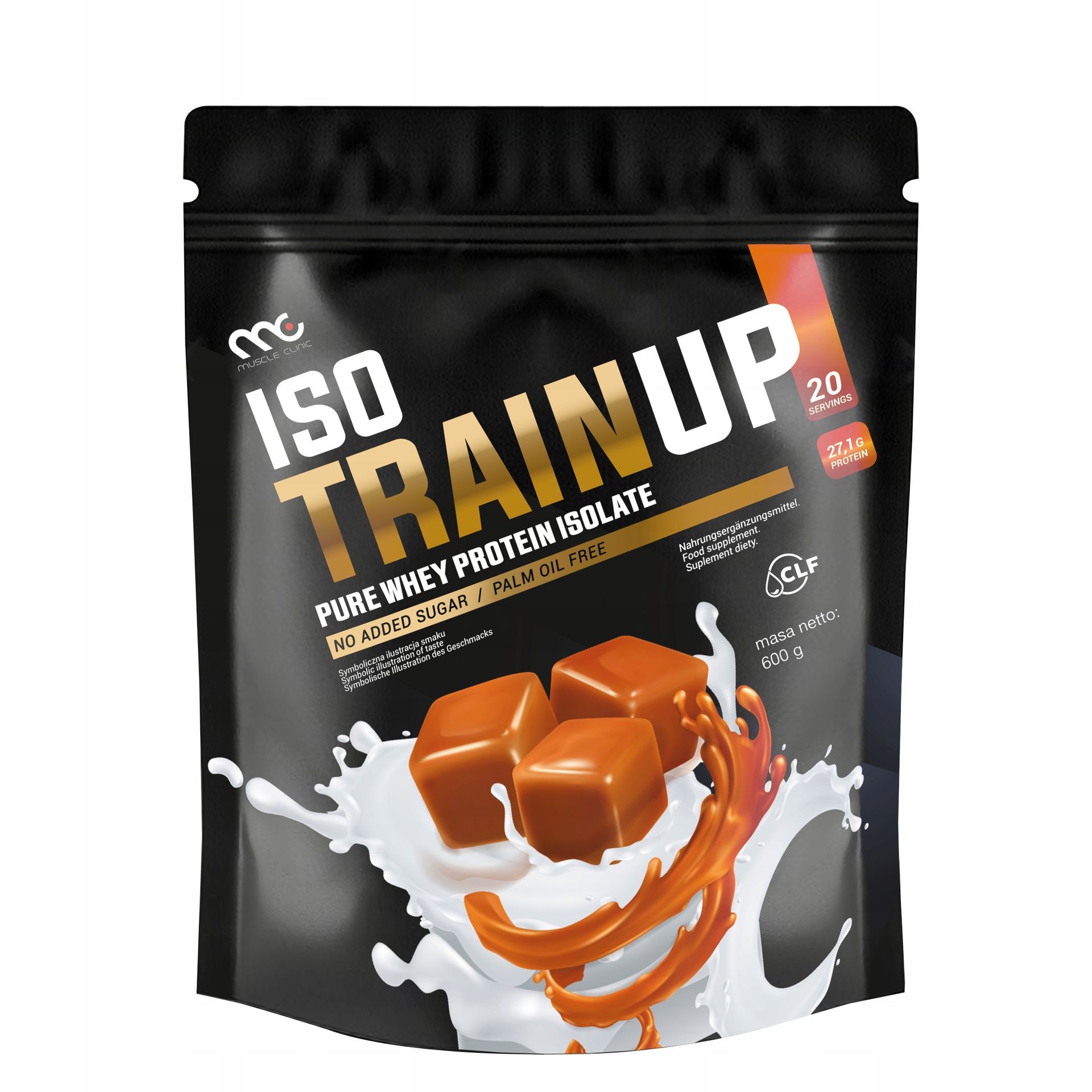 MUSCLE CLINIC ISO TRAIN UP 600g Izolat białka 92g SŁONY KARMEL