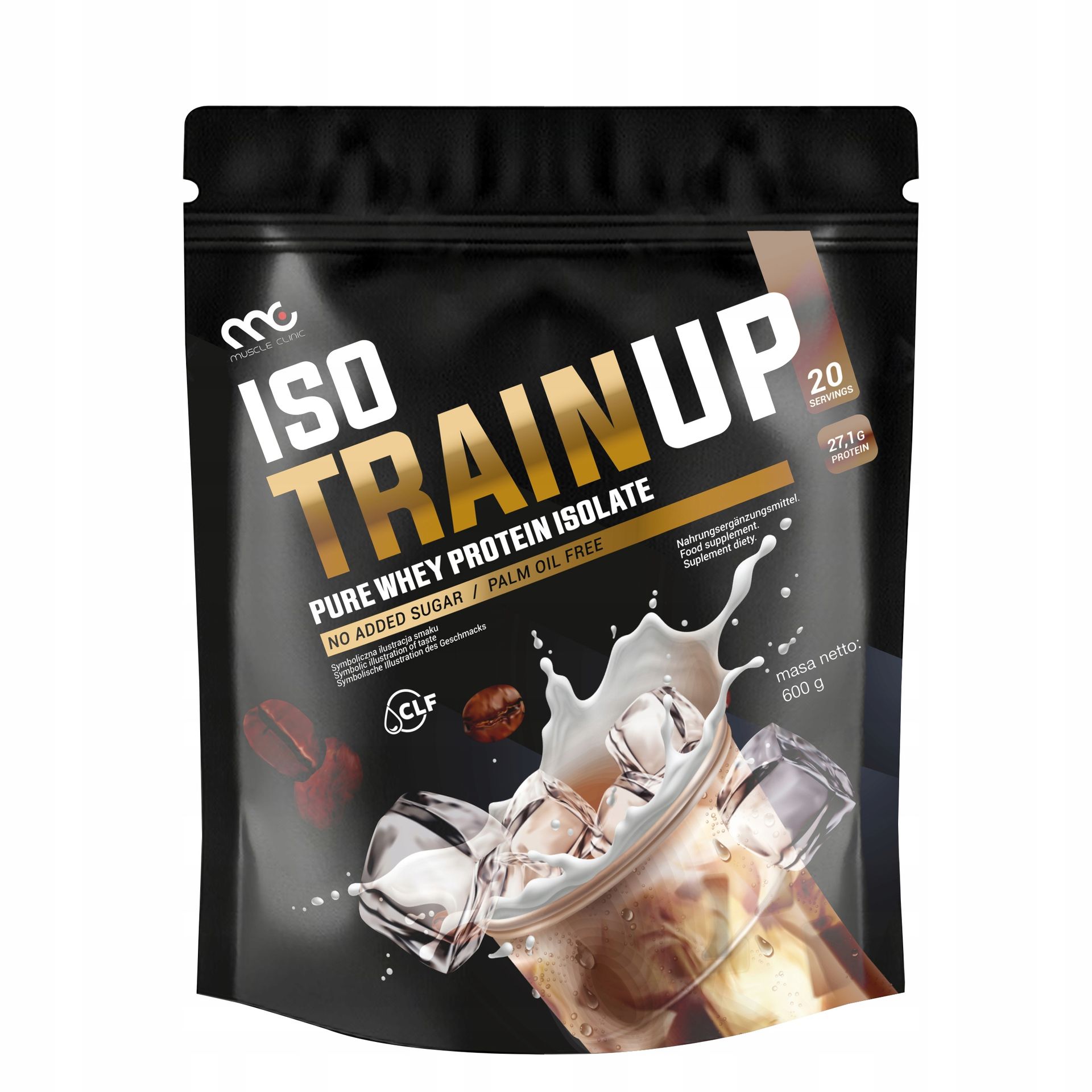 MUSCLE CLINIC ISO TRAIN UP 600g Izolat białka 92g MROŻONE LATTE