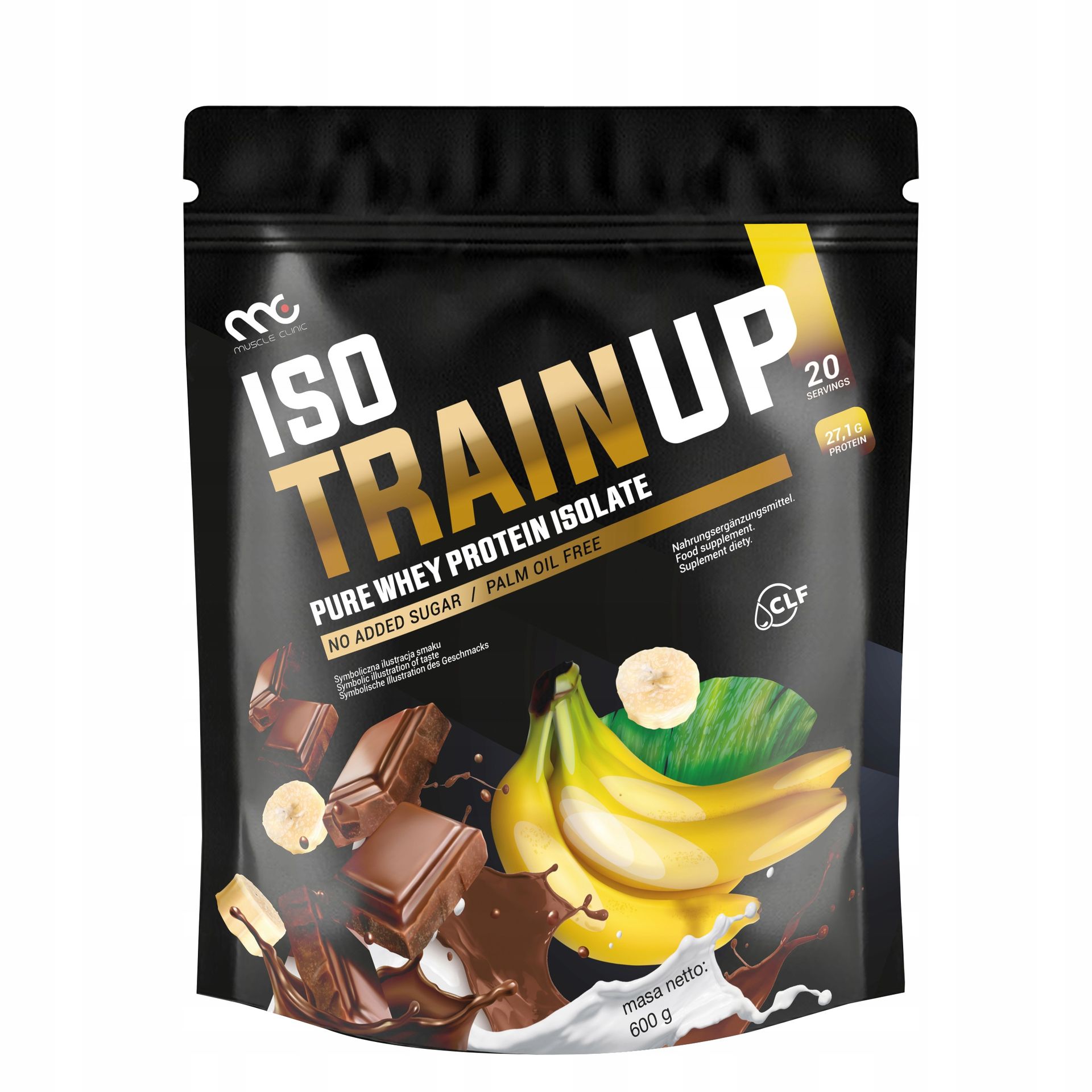 MUSCLE CLINIC ISO TRAIN UP 600g Izolat białka 92g CZEKOLADA-BANAN