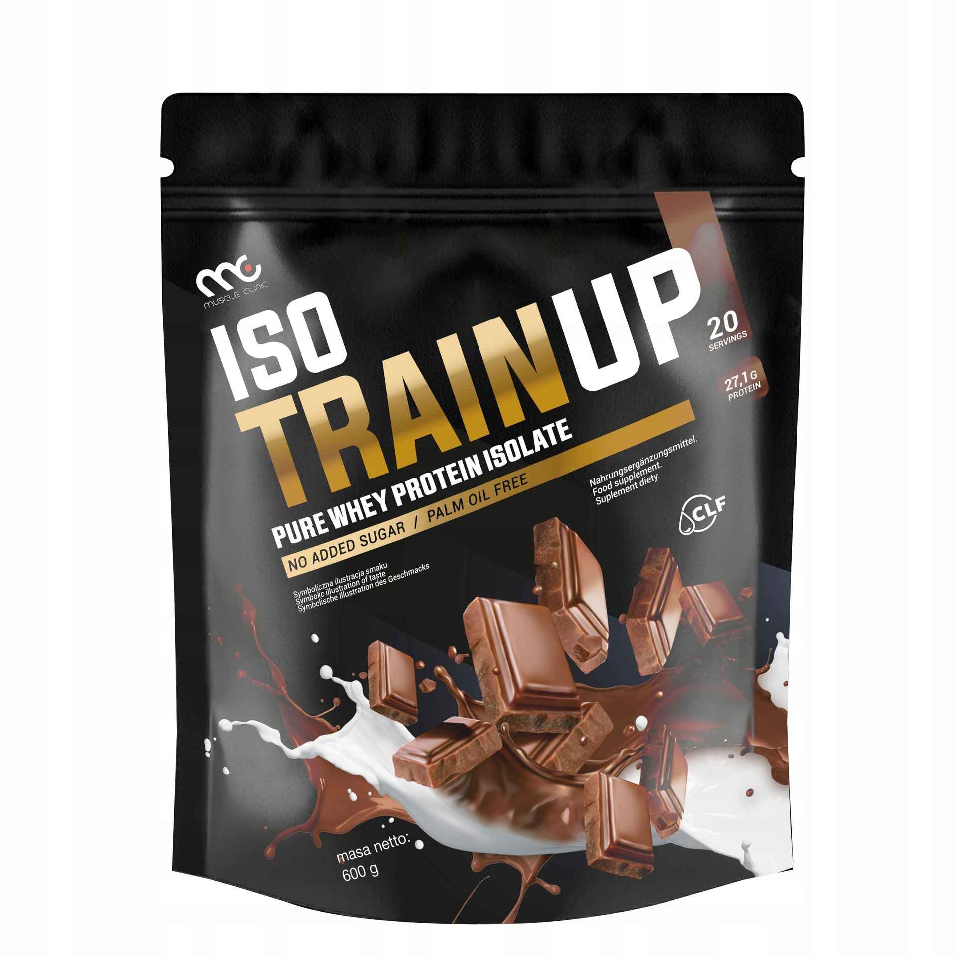 MUSCLE CLINIC ISO TRAIN UP 600g Izolat białka 92g CZEKOLADA