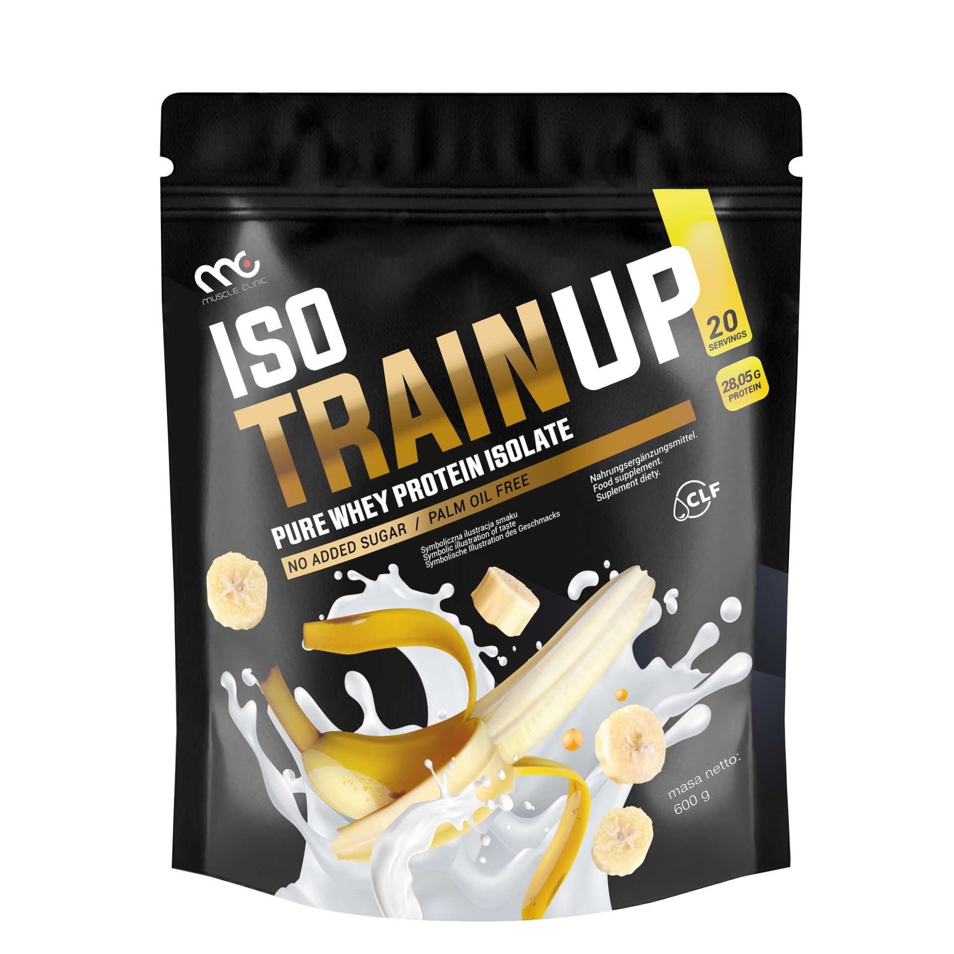 MUSCLE CLINIC ISO TRAIN UP 600g Izolat białka 92g BANAN