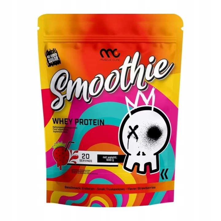Odżywka białkowa MUSCLE CLINIC SMOOTHIE WPC 600g Truskawka