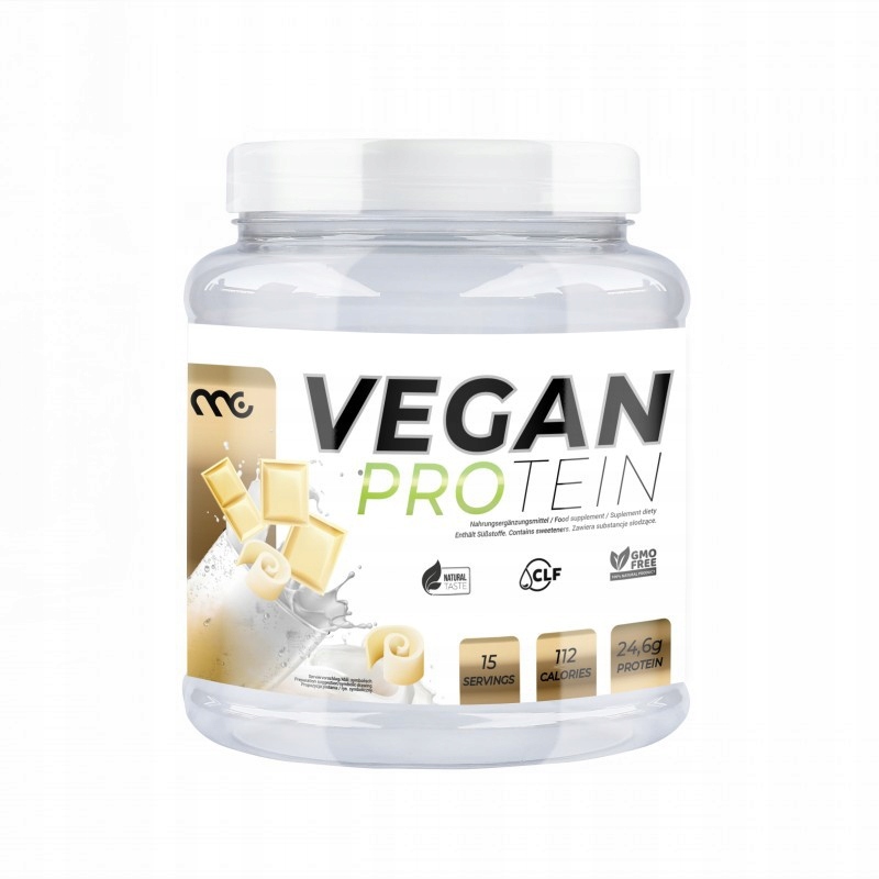 MuscleClinic IsoVeganUp Izolat Białka Wegańskiego 450g Smak Biała Czekolada